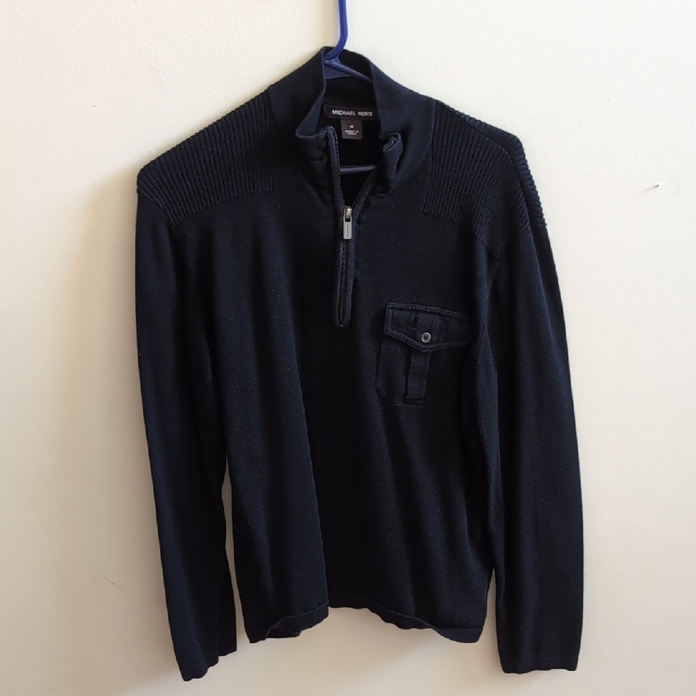 Michael Kors Black Zip Up Sweater